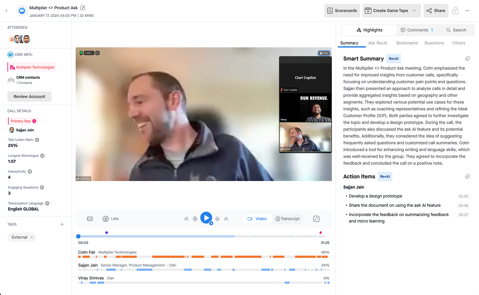 Bloated Call Review: share, scorecards, game tapes, five highlight types and AI features stacked onto the same page.